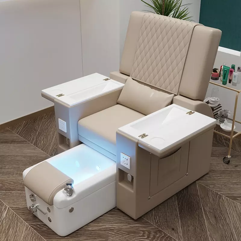 Electric Reclining Foot Pedicure Chair with Surfing Function, Auto Full-body Massage, Manicure Chair