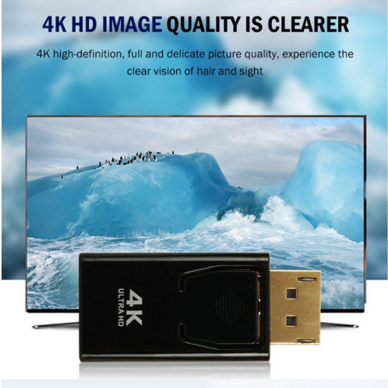 LccKaa-convertidor 4K DisplayPort a HDMI, adaptador compatible con HD 1080P DP a HDMI, para PC, portátil, proyectores, HDTV