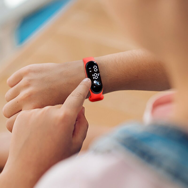 Relógio esportivo infantil, pulseira de silicone, adequado para exterior eletrônico, estudantes, moda, 2024
