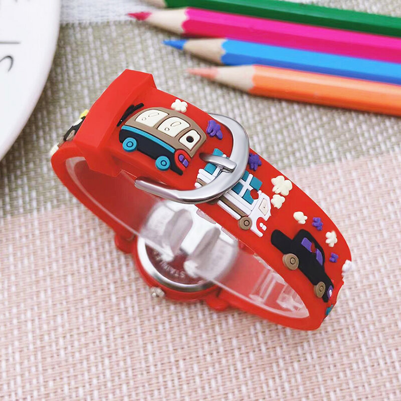 Chaoyada – montre à quartz pour garçons et filles, bracelet de voiture avec motif de dessin animé, cadeaux sympas pour écoliers et enfants
