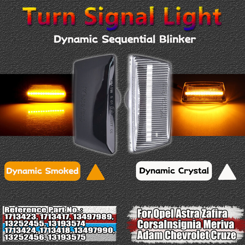 Led Dynamic Turn Signal Light Side Marker Sequential Blinker untuk Opel Astra H MK5 Lambang Zafira Corsa D MK4 Meriva Adam