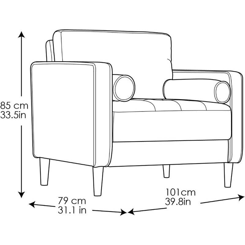 Silla decorativa para sala de estar, muebles de 39,8 "W X 31,1" D X 33,5 "H, respaldo azul marino para el hogar, sillón cama de alta calidad
