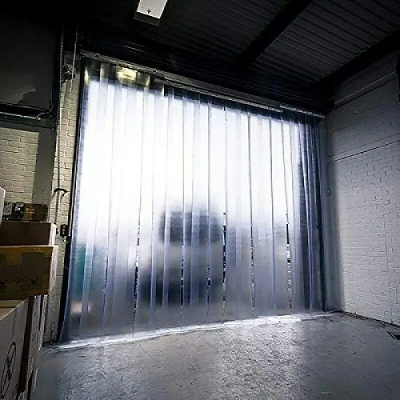 Strip tirai PVC Freezer VIZ-PRO, untuk lemari es berpergian, pendingin, dan pintu gudang, panjang 164 inci x 8 inci lebar x 0.08 inci tebal
