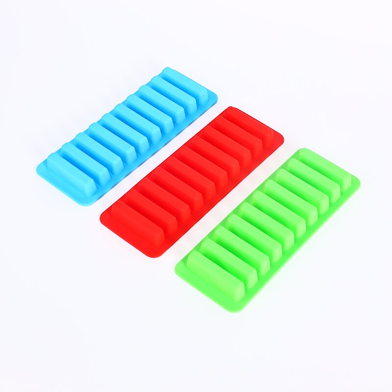 10 Grids Stick Shape Ice Tray Non-Stick Easy Release Push Popsicle Out Cylinder Silicone Ice Cube Tray Jelly Chocolate Mold