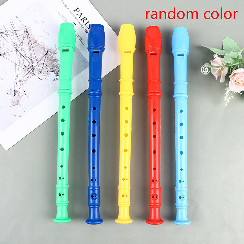 8 Holes Plastic Recorder Long Flute Woodwind Instrument Colorful Kids' Instruments Gift Flute