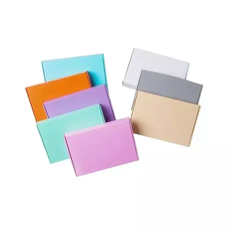 5Pcs/Lot Black / Gray / Pink Paper Cardboard Boxes For Business  Colour Paperboard Shipping Carton For Clothing/Gift