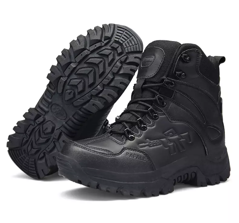 Sepatu bot militer untuk pria, sepatu bot semata kaki luar ruangan bahan kulit asli, sepatu bot taktis tempur, sepatu tentara, sepatu kasual kerja