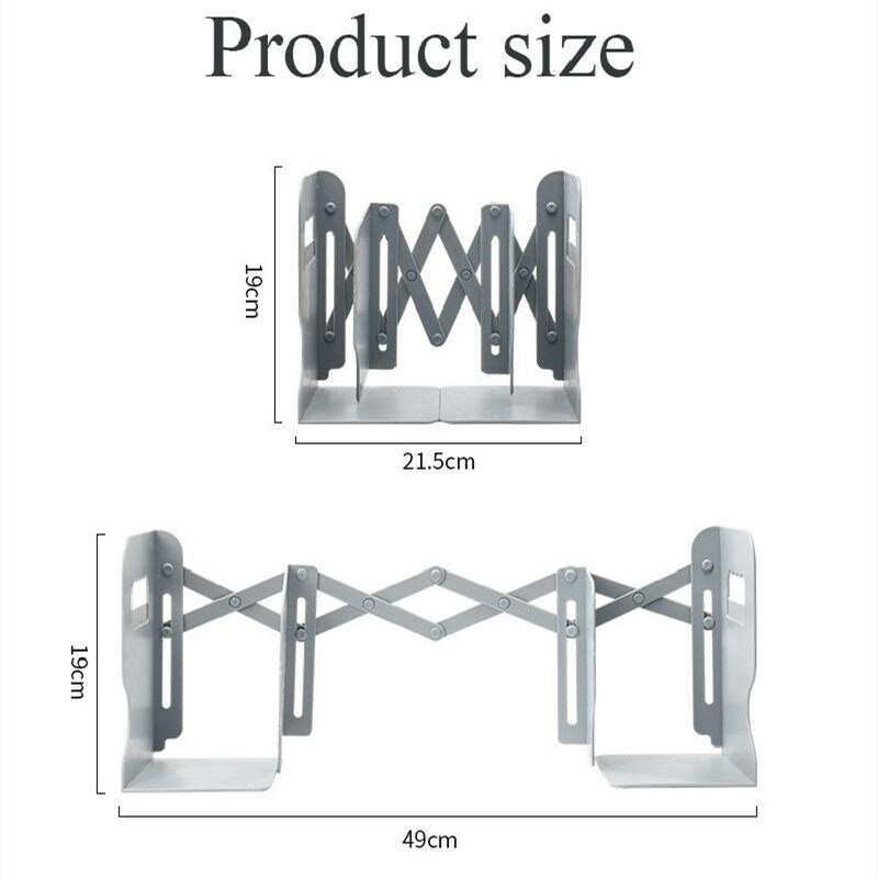 Retractable Bookends for Shelves Book Support Stand Adjustable Bookshelf with Pen Holder Desk Organizer Office Accessories