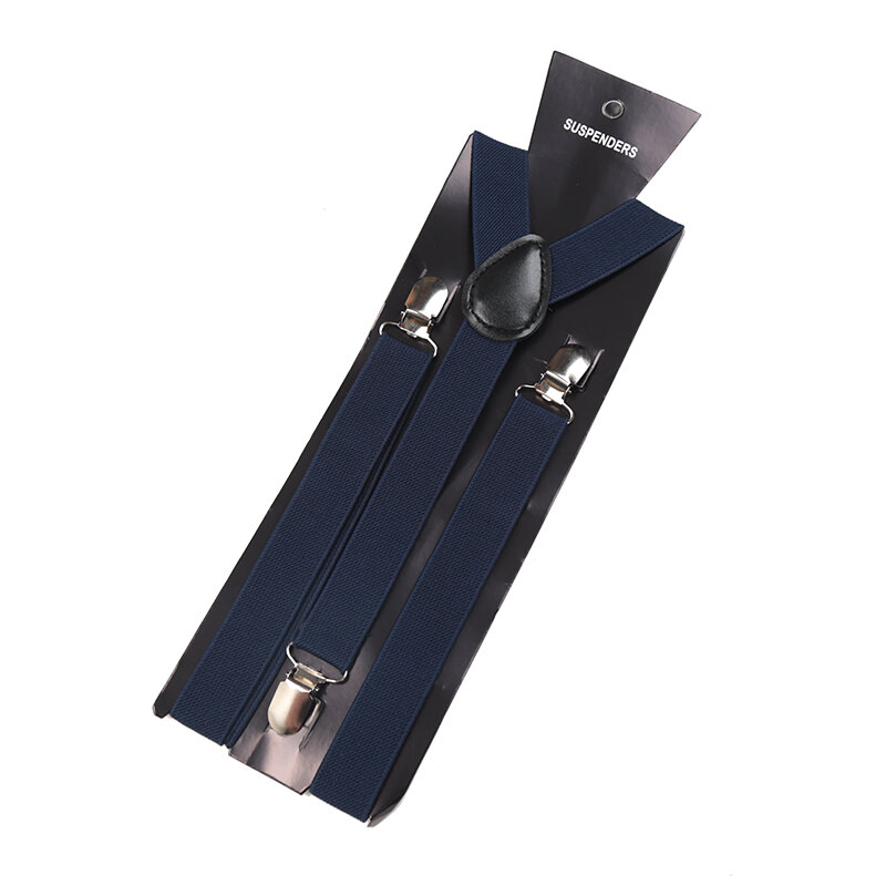 Unisex Elastic Leather Suspenders Braces Men Women Gift Black Blue Red Adjustable Straps for Wedding Suit Skirt Accessories