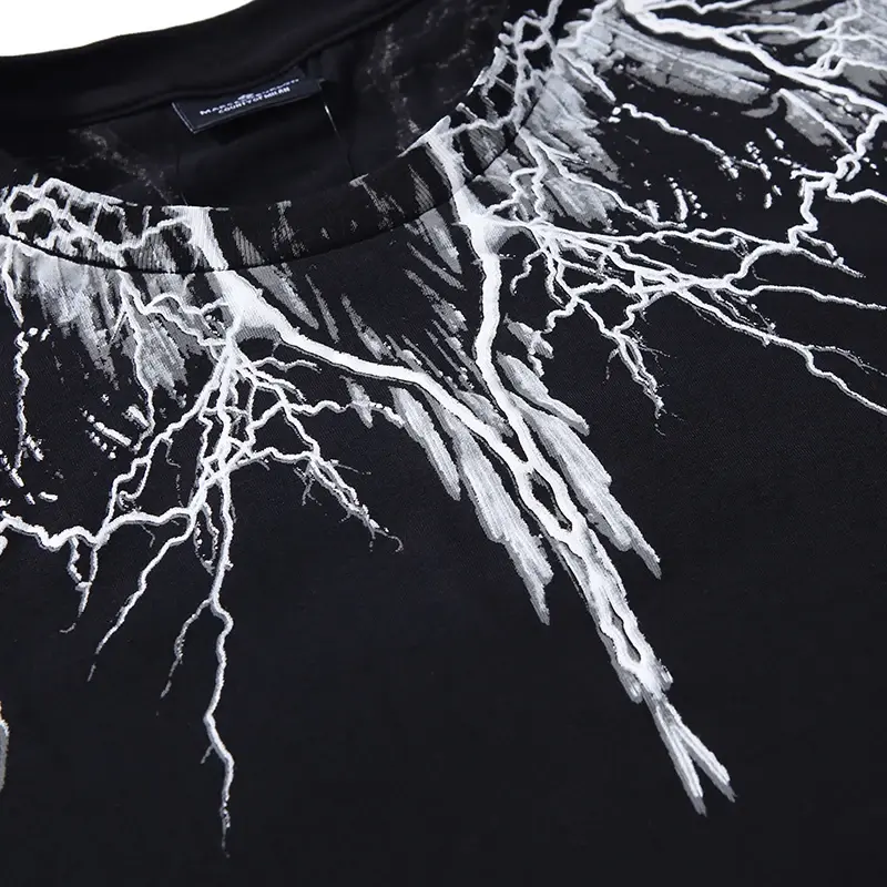 Nuovo 2023 Unisex Lightning Wings Yin Yang t-shirt in cotone serpente con pannello a contrasto