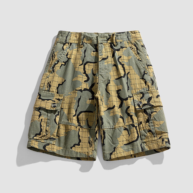 Shorts táticos multi bolsos para homens, shorts militares de algodão respirável, caminhadas ao ar livre, extragrandes, verão