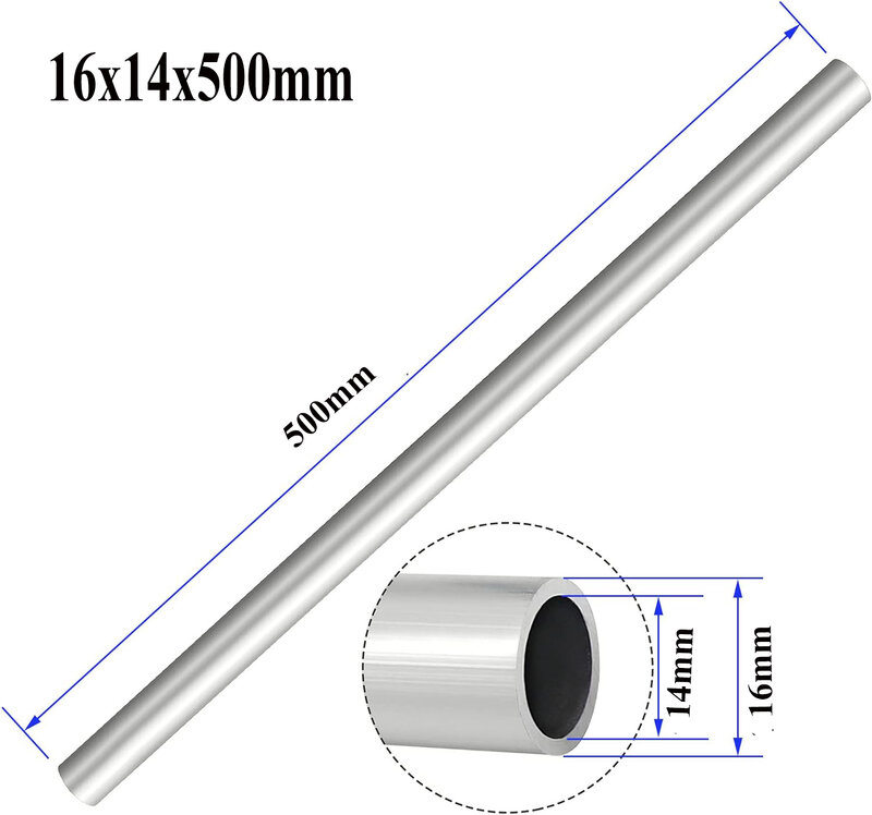 Grubość rury aluminiowej 0.5 ~ 3mm OD 5-20mm ID 3 ~ 18mm prosta 200mm 500mm długa okrągła 6063 rura ze stopu aluminiowa