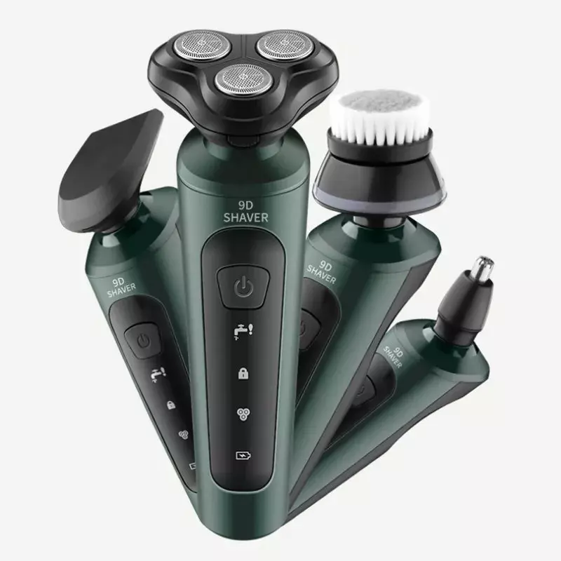Barbeadores elétricos para homens, lâmina de barbear aparador impermeável, uso úmido e seco, bateria recarregável