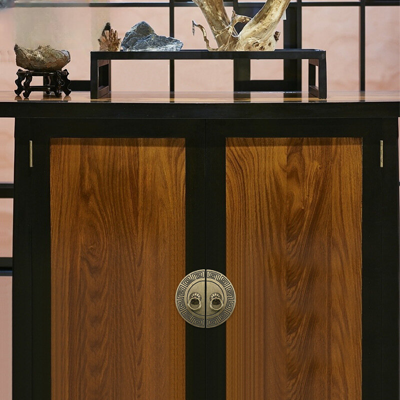 Wepack-tornillo de montaje de un solo orificio, perilla de extracción de estilo chino antiguo, herrajes para muebles, manija de gabinete de bronce amarillo portátil, 2 piezas
