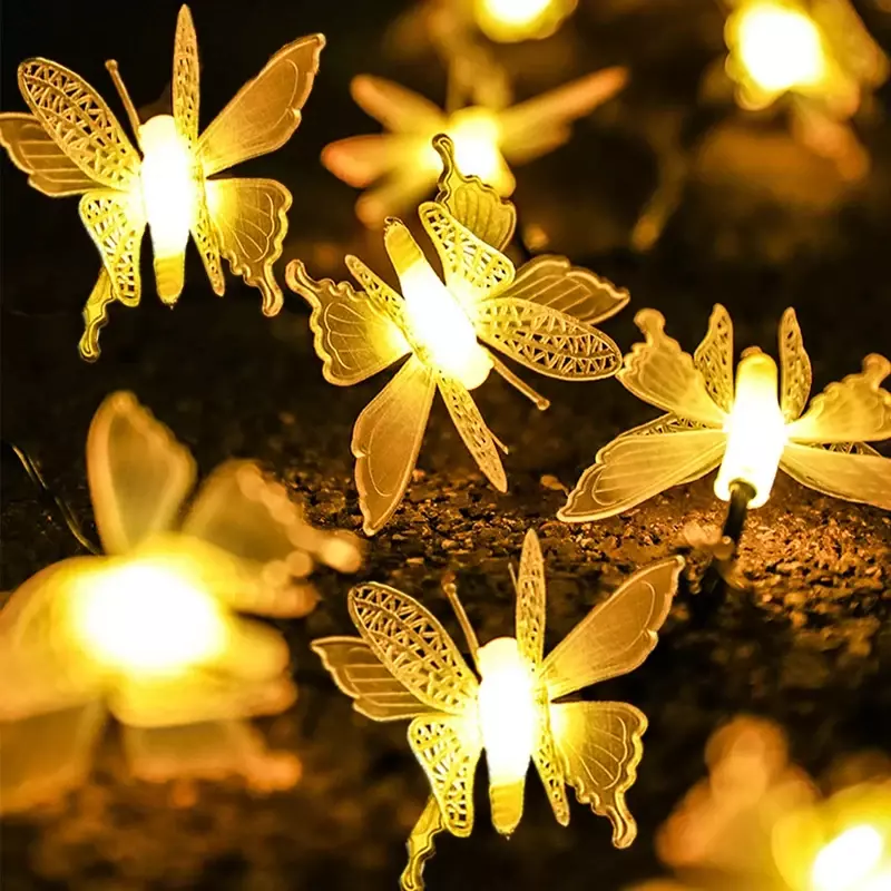 Stringa di luce da campeggio colorata LED farfalla atmosfera luce decorazione luci colorate per esterni camera da letto soggiorno stringa di luce