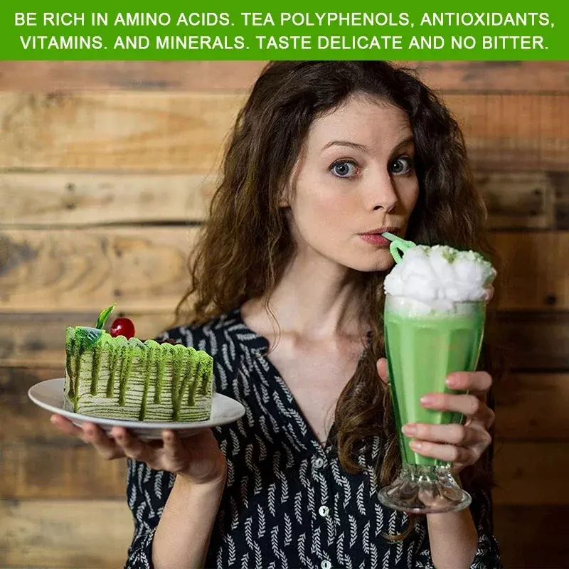 Groothandel 100% Natuurlijke Matcha Poeder 100 G/zak Melkdrank Groene Thee Dessertcake Eetbare Bakingrediënten Ijsgereedschap