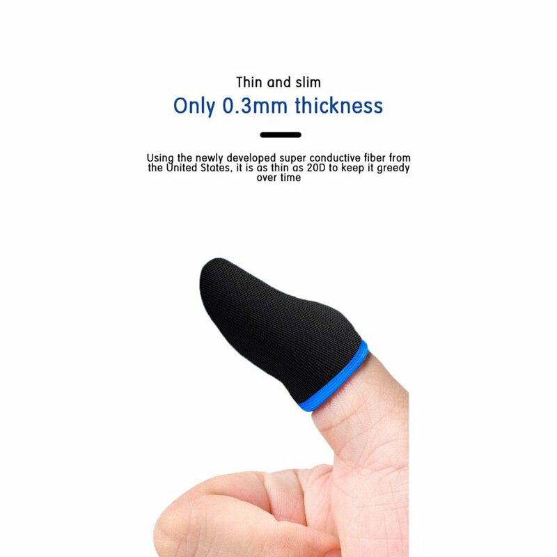 1คู่ Anti-Slip Gaming Finger Cots เกมมือถือถุงมือปลายนิ้ว Gamer สเตอริโอลื่น Touch Screen Finger breathable