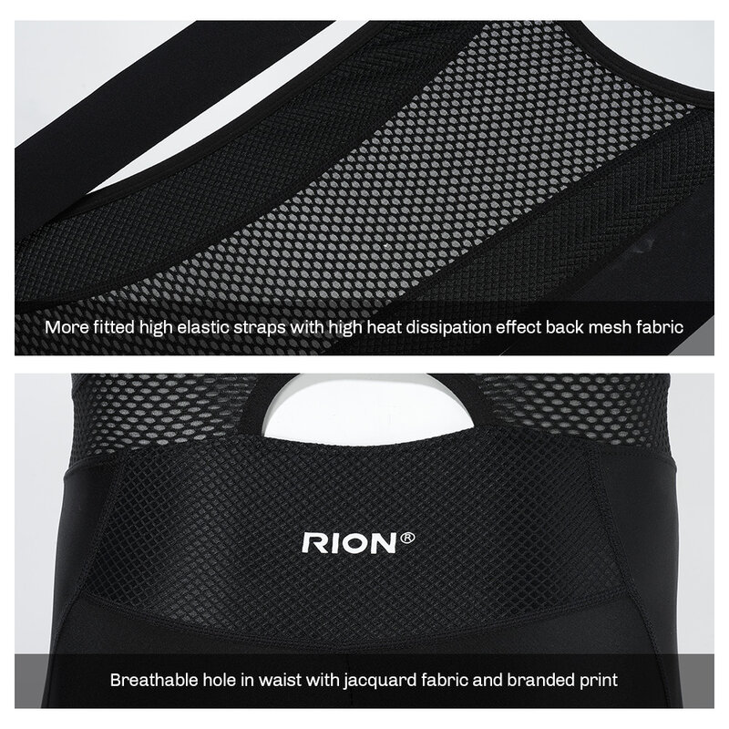 RION-shorts acolchoados para homens, babador MTB, calças justas de bicicleta, interface elástica, bicicleta de estrada profissional, 3 ou 4 calças