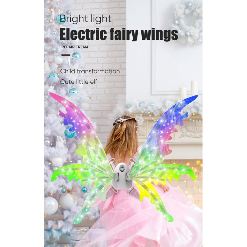 電気蝶の羽の衣装少女のための天使の羽コスプレ衣装学校の子供たちの幼児ダンスパーティー小道具 E65D