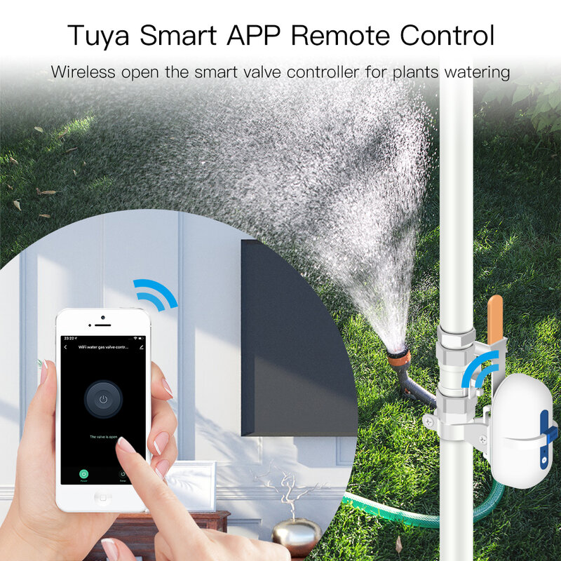 Tuya Smart WiFi/ZigBee Pipa Gas Air Mati Otomatis Pengendali Katup Kehidupan Pintar Kontrol Jarak Jauh Aplikasi dengan Alexa Google Home