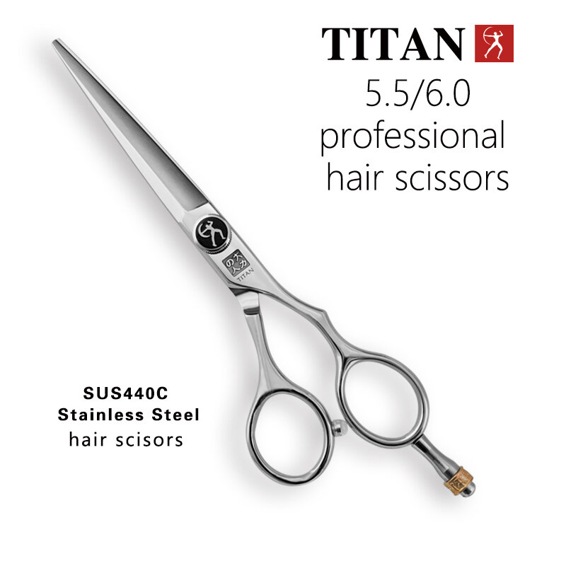 Tytan profesjonalne nożyczki do włosów 5.5 cali 6.0 cali nożyczki fryzjerskie nożyczki wycinanie usuwanie