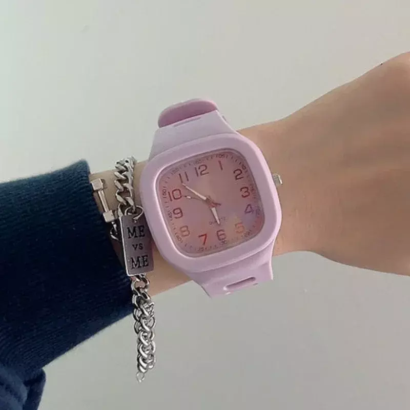 Vierkante Quartz Horloges Voor Mannen En Vrouwen Ins Stijl Eenvoudige Waterdichte Sport Horloge Vrije Tijd Student Paar Horloge Groothandel
