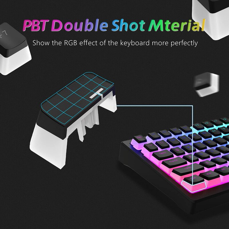165 Key Pudding PBT Double Shot Keycaps Profil OEM Set Keycap Kustom Cocok untuk 100%, 75%, 65%, 60% Keyboard Mekanis Gaming