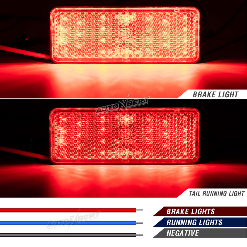 Cauda LED Driving Running Lights, Brake Stop Lamp, Tail Fog, Refletor Vermelho, Motocicleta, Reboque, Caravanas, Caminhão, ATV, SUV