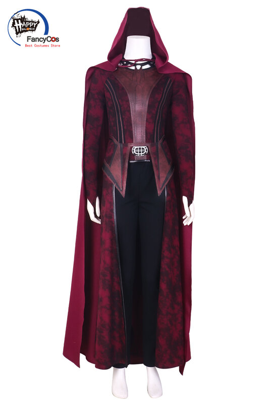 Disfraz de bruja Scarlet Maximoff Wanda Vision, máscara, trajes, traje de carnaval, disfraz de Halloween hecho a medida