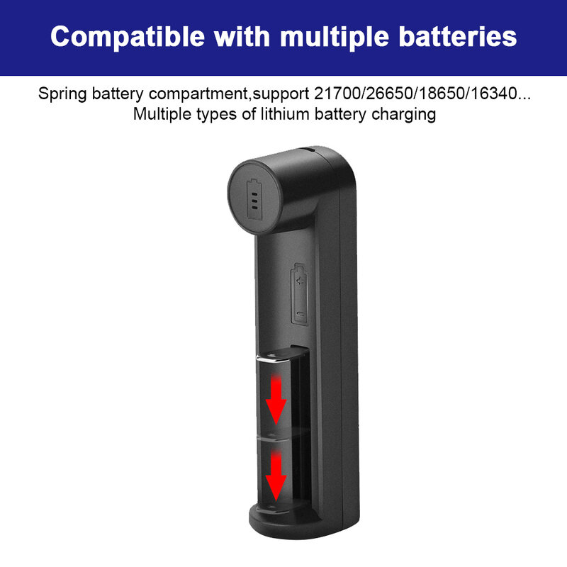 18650 li-ion Battery Universal Charger 3.7 Strong Light Flashlight Headlight Single Slot Cradle Charge 14500 Single Charge 18350