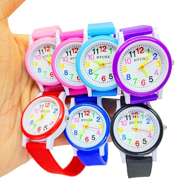 การศึกษาเด็กนาฬิกาเด็กผู้หญิงวันเกิดของขวัญนาฬิกาเด็กซิลิโคนเด็กควอตซ์นาฬิกาข้อมือนักเรียนนาฬิกา