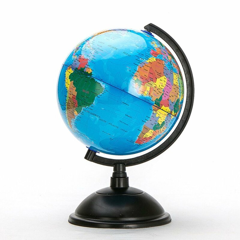 20cm White World Map Globe with Swivel Stand Geography Educational Toy Enhance Knowledge of Earth and Geography English Hot