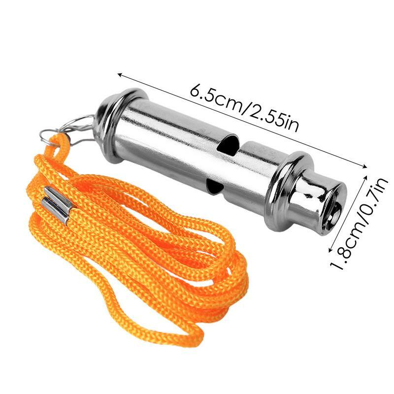 Loud Whistle Gym Whistle Stainless Steel Metal Loud & Crisp Sound With Lanyard For Coaches Referee Dogs Training & Sports
