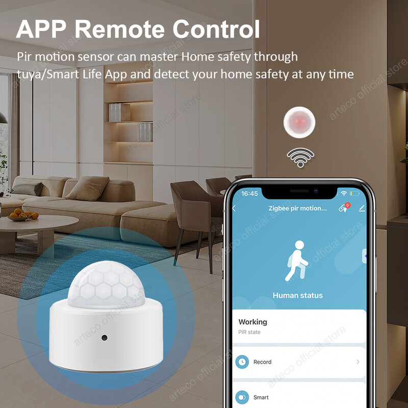 Tuya Zigbee Human Motion Sensor Smart Home Mini PIR Motion Sensor Infrared Detector Security Smart Life Works With Alexa Gateway
