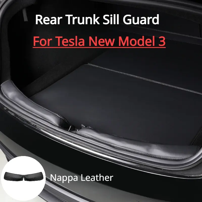 Trunk Sill Plate Cover TPE Rubber Protector for Tesla Model Y Threshold Bumper Guards Anti-dirty Pad Prevent Scratching Sticker