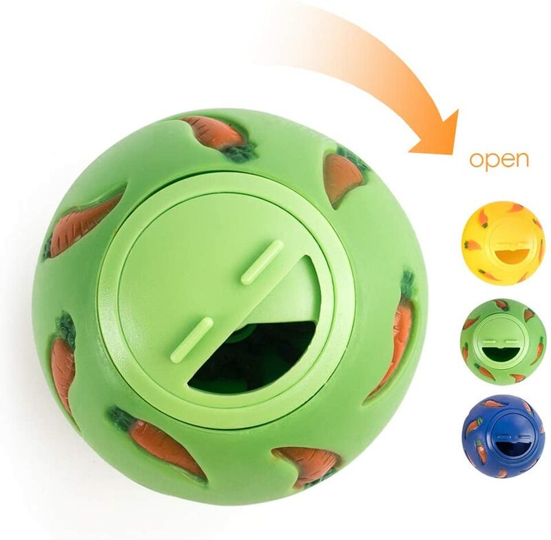 Bite Resistant Treat Ball Toy para Pet, Bola, Alimentador Lento, Brinquedo Interativo Coelho, Snack Ball, Furão Kitty Hamster Toy, 1Pc