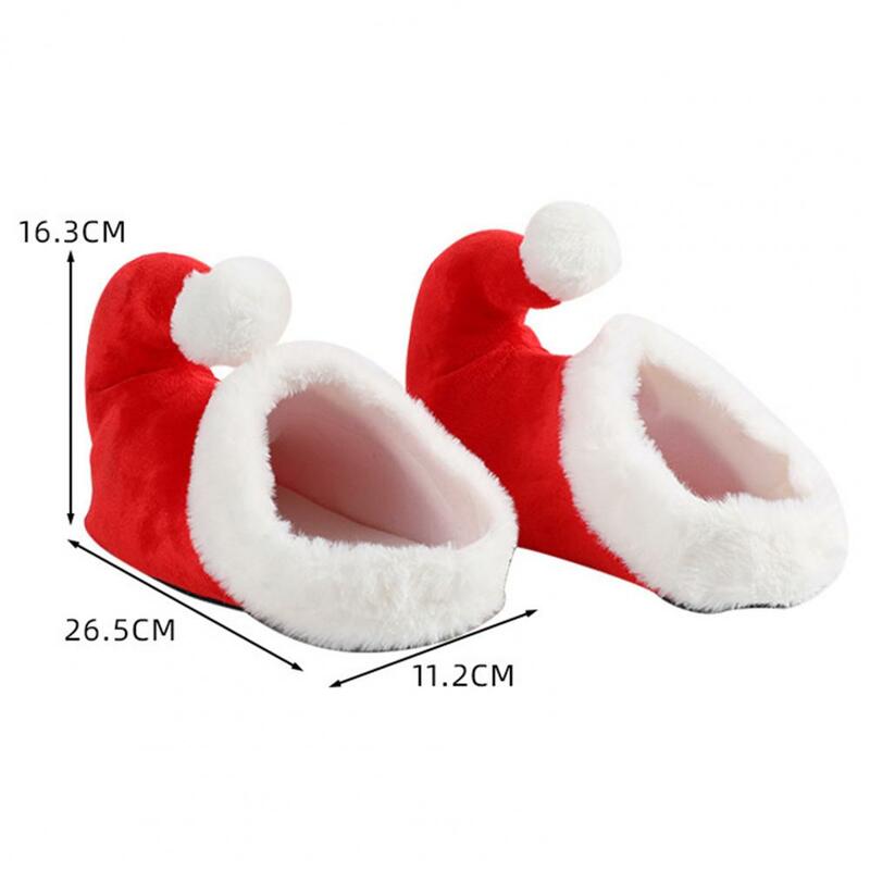 2023 schöne Weihnachten Santa Hausschuhe festliche rote Cartoon Schuhe entzückende Santa Hausschuhe nach Hause Plüsch Santa Claus warme Hausschuhe