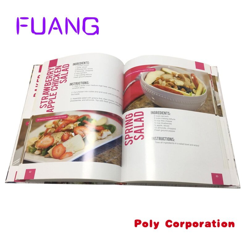Glossy Hardcover Full Color Printing Gewichtsverlies Fitness Dagelijks Dieetjournaal Kookboek Harde Kaft Maaltijdbereiding Receptenboek