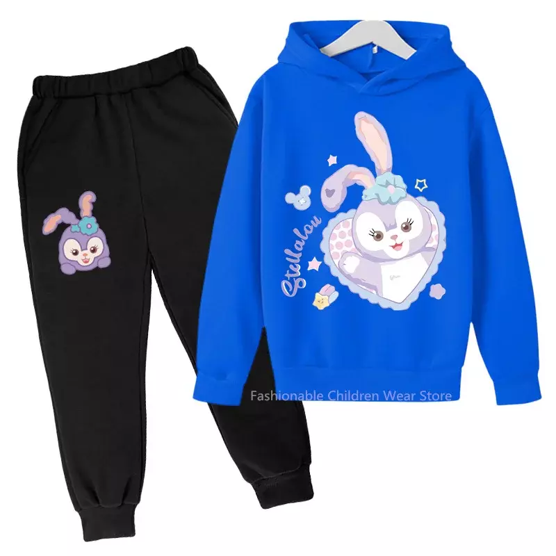 Neue Disney Stellalou Ballett Kaninchen Hoodie Hosen Set für Jungen & Mädchen-süß & funktional für Herbst & Frühling Outfits