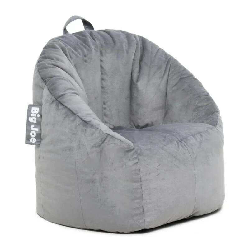Big Joe-Joey Bean Bag Cadeira, Pelúcia cinza, Crianças e Adolescentes, 2,5 pés