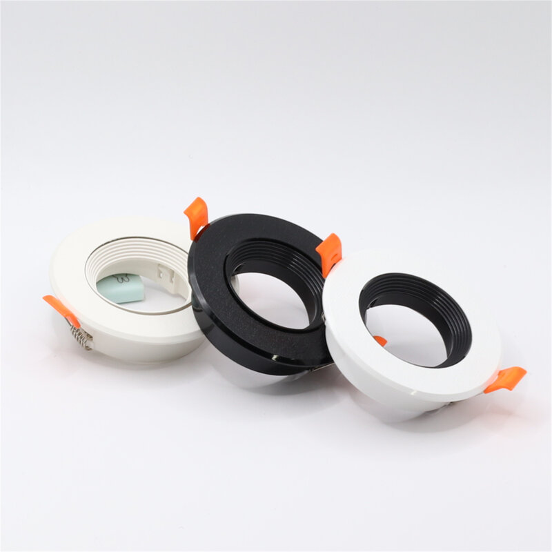 Встраиваемый корпус светильника для глазного яблока светодиодный-3-дюймовый круглый потолочный светильник, точечный светильник, белая и черная рамка