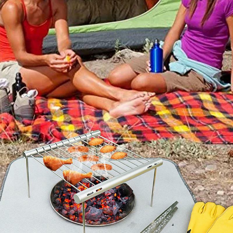 Grillrek Voor Camping Rvs Grillen Stand Beugel Grillen Accessoires Voor Outdoor Vissen Camping Boerderij Tuin