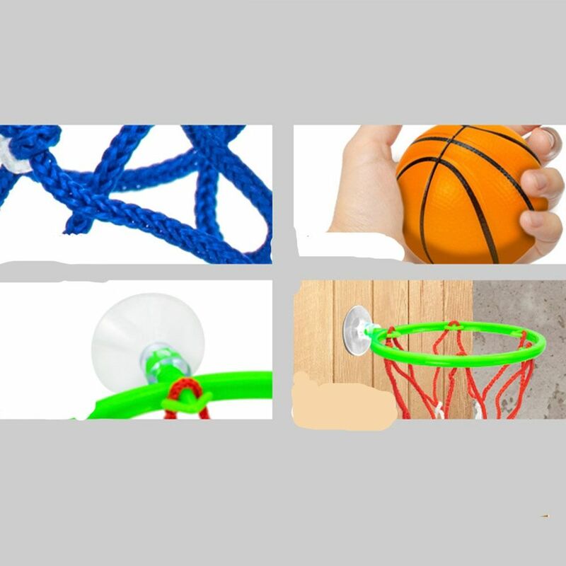 Kit di giocattoli per canestro da basket divertente senza perforazione Mini esercizio di plastica per allenamento sensoriale di pallacanestro creativo