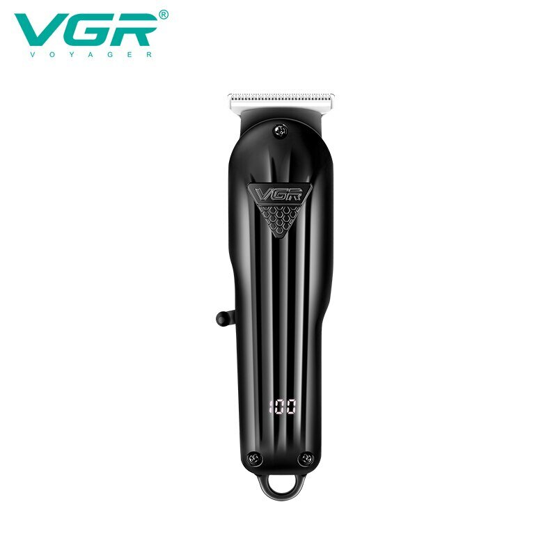 ماكينة حلاقة الشعر الاحترافية VGR ماكينة قص الشعر على شكل T-Blade 0 ماكينة حلاقة بشاشة LED للرجال