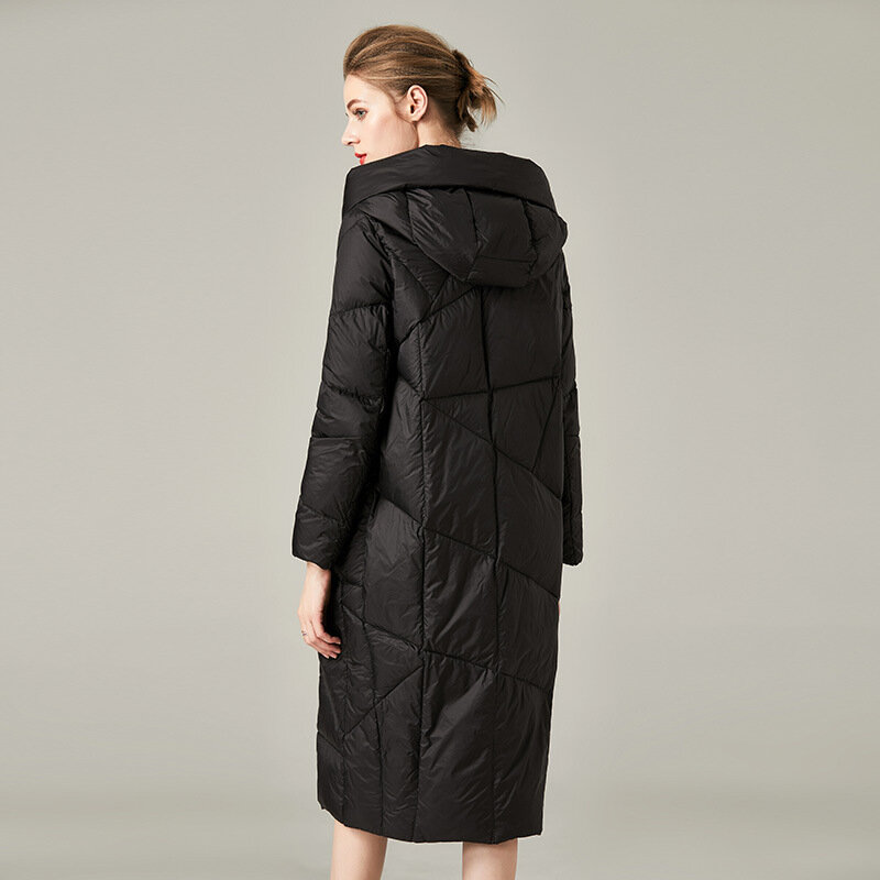 Новинка 2023, зимние женские толстовки на белом утином пуху, куртки, пальто, модные повседневные теплые лыжные пальто
