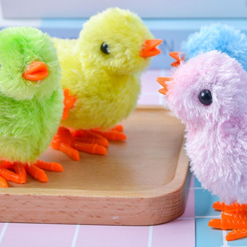 1 buah mainan anak ayam mewah angin warna acak, mainan edukasi mesin jam berjalan anak ayam lompat sempurna, hadiah ulang tahun untuk anak-anak