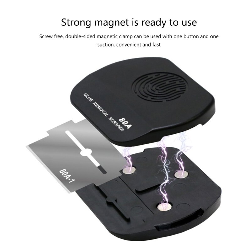H7EA Innovativo dispositivo raschiante adesivo magnetico Raschietti Rimuovi residui appiccicosi Magneti forti Riparazione e