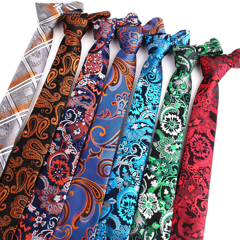 Dasi Ramping Baru untuk Pria Wanita Dasi Leher Jacquard Paisley untuk Pesta Bisnis Mode Dasi Leher Bandana Klasik untuk Hadiah
