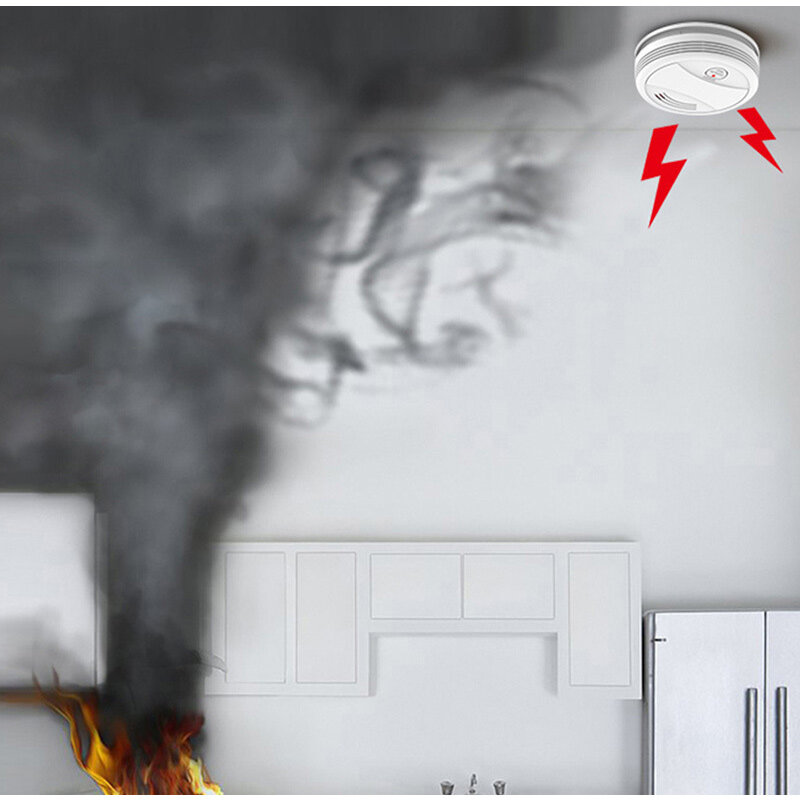 Remote Control Tuya Intelligent Fire Alarm Detector Smart WiFi Smoke Sensor High Decibel Power Warning