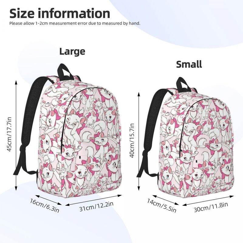 Anime, możliwość personalizacji plecak płócienny dla dziewczynek chłopców Marie Cat Manga szkolna torba podróżna torba na 15 Cal laptopa